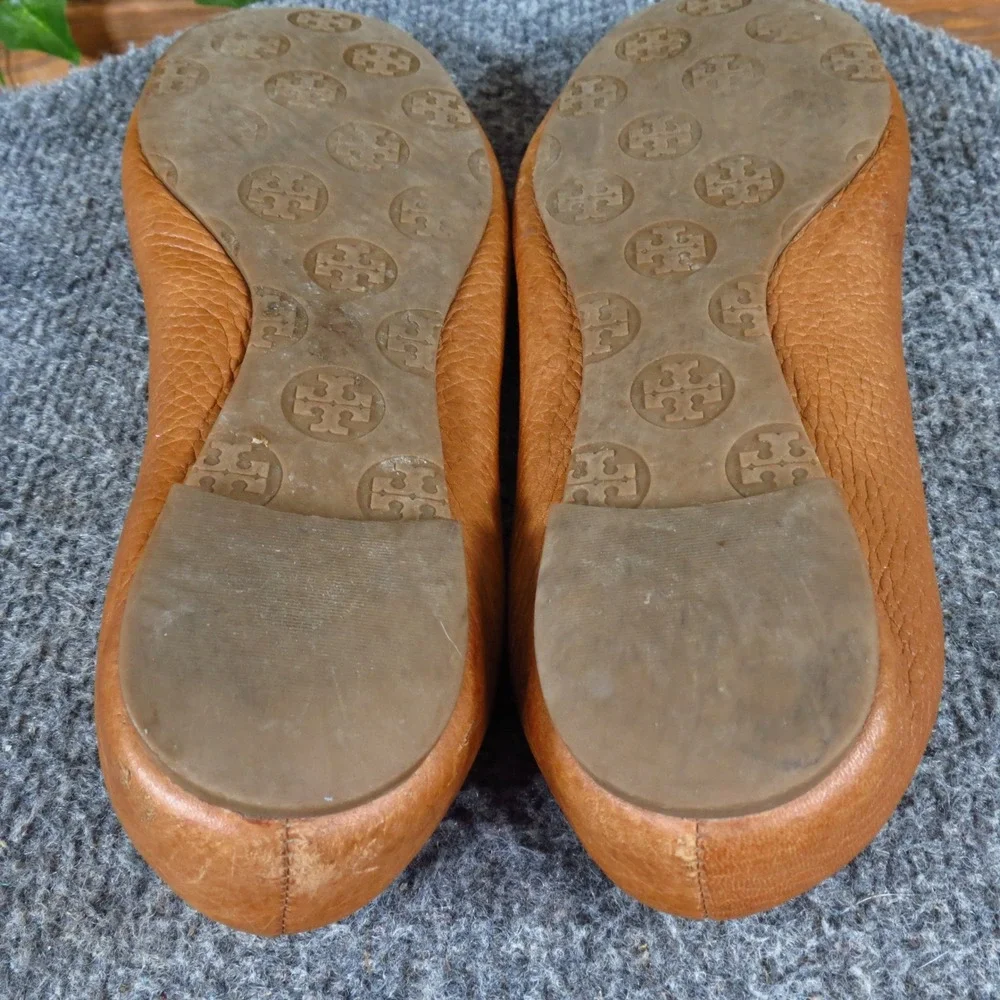 Tory Burch Reva Women Ballet Flat Size 6.5 Professional Work Tan Leather